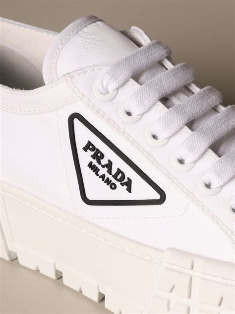 prada white trainers|all white prada sneakers.